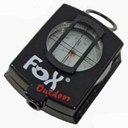 Fox Outdoor, Kompass "Precision", Deckel mit Sichtfenster und Peillinie